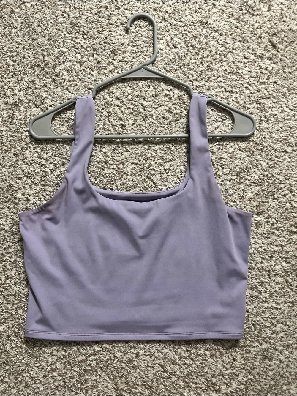 Lilac Square Neck Crop Tank Top